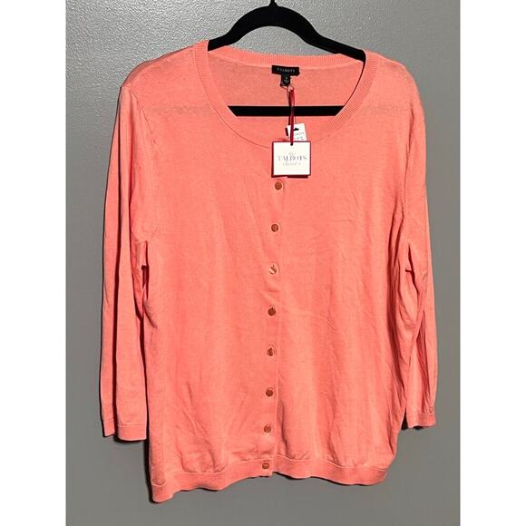 NWT Tablbots Cardigan S Salmon Button Up Long Sleeve - Picture 1 of 5
